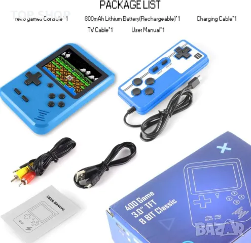 ТВ и джобна игрална конзила Retro Mini Game Player с 400 аркадни ири, снимка 4 - Nintendo конзоли - 49105121