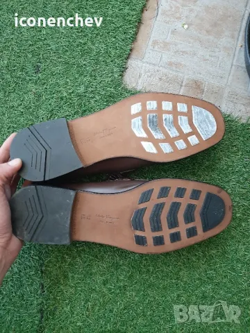 Оригинални мъжки обувки Salvatore Ferragamo номер 46 (малко под 30 см подметка), перфектно състояние, снимка 5 - Официални обувки - 48151053