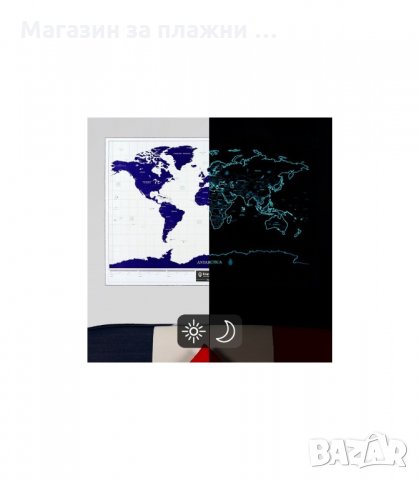 СКРЕЧ КАРТА НА СВЕТА TRAVEL LIFE, СВЕТЕЩА В ТЪМНОТО - код 1503