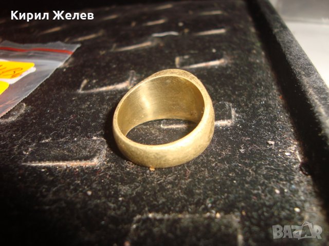 СТАР ПОЗЛАТЕН БРОНЗОВ ПРЪСТЕН ОРНАМЕНТИРАН РЪЧНО МАЙСТОРСКА АРТ ДЕКО ИЗРАБОТКА МАСИВЕН 9193, снимка 5 - Антикварни и старинни предмети - 33958048