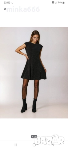 Празнична дамска рокля със сребристо