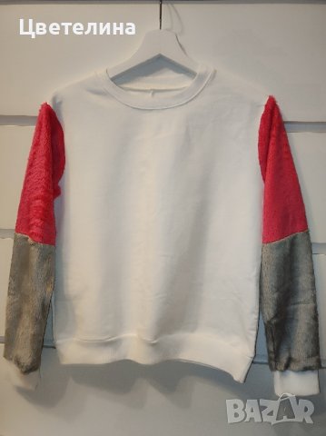 Бяла блуза с пухкави ръкави размер S цена 10 лв.