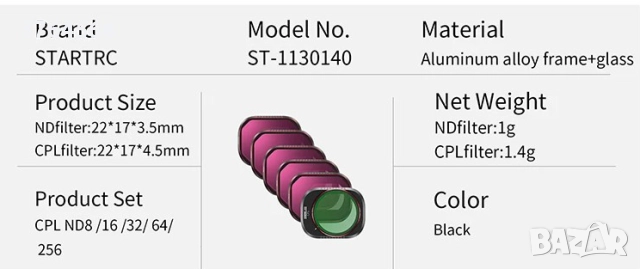 Качествени филтри за дрон DJI mini 4 Pro, снимка 5 - Друга електроника - 51968141