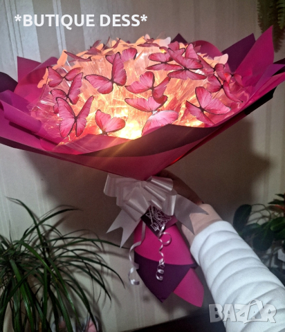 Луксозни,ръчно изработени,светещи букети "DESS"🦋✨️‼️БЕЗПЛАТНА ДОСТАВКА при поръчка на 2 букета‼️🎁, снимка 12 - Подаръци за юбилей - 44792456