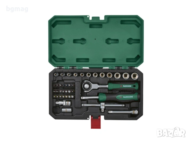 PARKSIDE комплект тресчотка с въртяща глава и вложки 1/4''-39 части, снимка 2 - Гедорета - 53181001