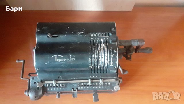 Стара немска изчислителна машина,калкулатор в стил арт декоTRIUMPHATOR, снимка 3 - Колекции - 42647807
