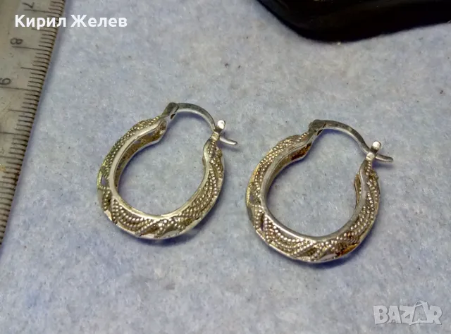 ПРЕКРАСНИ РЕТРО СТИЛ АЖУРНИ ПОСРЕБРЕНИ ОБЕЦИ от БЛАГОРОДНА СТОМАНА с ПЕЧАТ 925 За ПОСРЕБРЯВАНЕ 49350, снимка 4 - Обеци - 49704331