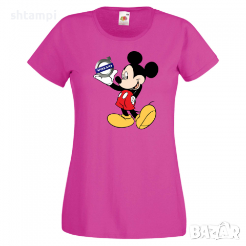 Дамска тениска Mickey Mouse Volvo.Подарък,Изненада,, снимка 7 - Тениски - 36529641