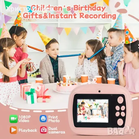 Фотоапарат и принтер 2 в 1, игри, фото рамки розов Еднорог мини маркери, снимка 14 - Фотоапарати - 49676020