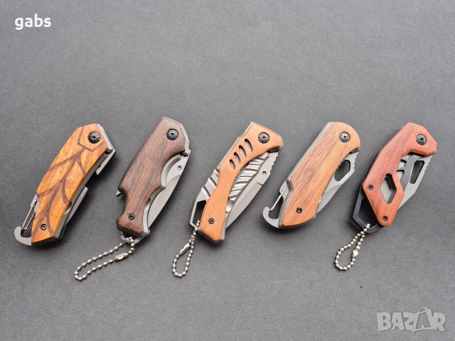 Сгъваеми джобни ножчета BUCK с дървена дръжка, снимка 5 - Ножове - 50667665