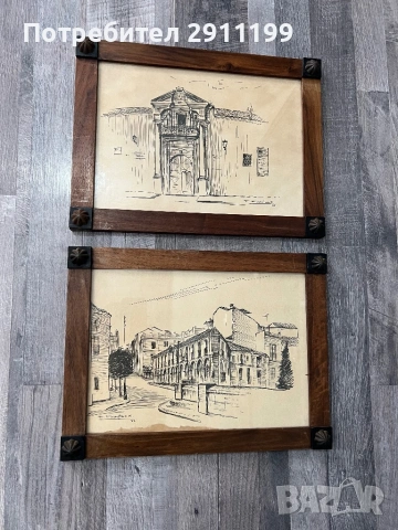 Антикварна картина, 6 бр., снимка 9 - Картини - 54243082