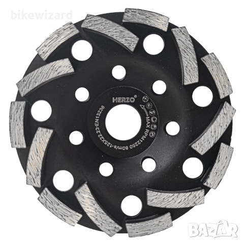 HERZO 125 мм x 22,23 мм, шлифовъчен диск за бетон НОВ