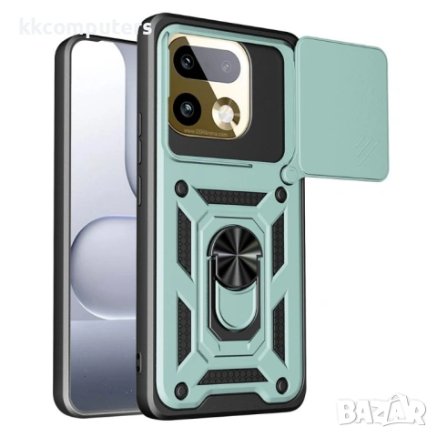 Калъф за Realme 16 Pro 5G с Капаче за Камера и Стойка - PC+TPU, Военна защита, 7 цвята, снимка 3 - Калъфи, кейсове - 54148589