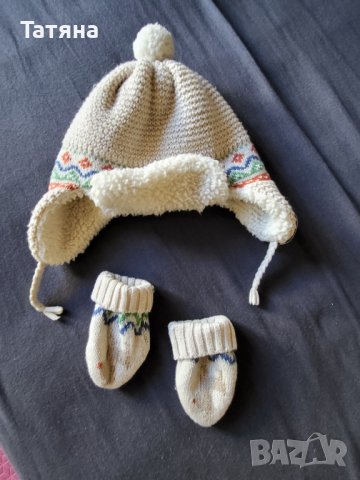 Шапка с ръкавички, снимка 4 - Бебешки шапки - 39722636
