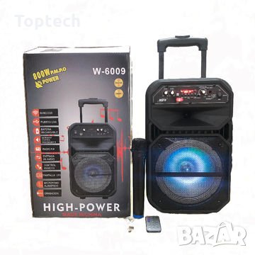 Караоке Тонколона 8" ND-6009, 1 безжичен микрофон, Bluetooth, FM радио, micro SD/USB/AUX, Светлини , снимка 5 - Тонколони - 30878337