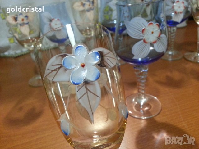 Ретро стъклени чаши за вино Бохемия , снимка 7 - Антикварни и старинни предмети - 44343746