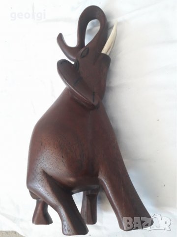 Дървен слон от махагон масив, снимка 6 - Декорация за дома - 31464201