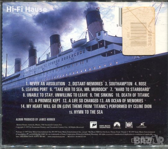 Titanic=Film mussik, снимка 2 - CD дискове - 35379505