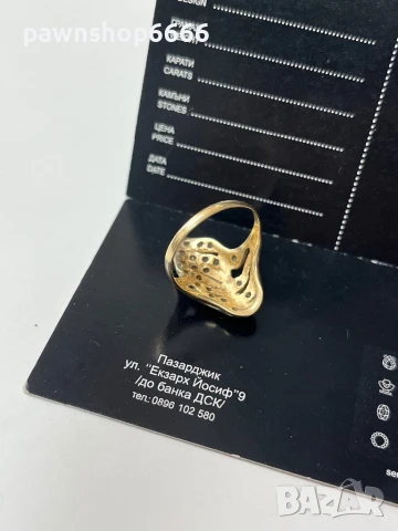 Златен пръстен 14К, снимка 5 - Пръстени - 50768307