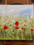 "Полски цветя" - маслени бои, 40/40см. Рамкирана, снимка 6