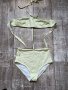 Нов висока талия светло зелен светло резедав бански костюм сет от две части брокат лек блясък , снимка 7