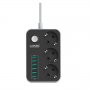 Разклонител 3 гнезда и 6 USB порта с ключ LDNIO SE3631 - 1.6м 2500W SS000142, снимка 2