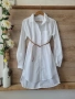 Бяла дълга риза памучна материя Размер М , снимка 1