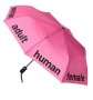 Автоматичен чадър за дъжд във цвят фуксия с черни букви 30 см, снимка 3