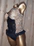 85 В К-т Корсет анимал принт и дантелена черна прашка , снимка 6