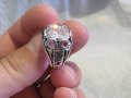 Стар красив мъжки сребърен пръстен с голям красив камък и прекрастна изработка, снимка 2