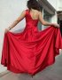 Официална сатенена червена рокля, снимка 1
