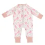 Бебешко памучно боди ромпър бяло на розови цветя S_1245189, снимка 5