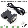Hdmi адаптер мама към VGA татко + аудио конвертор, който поддържа 1080P сигнал, снимка 1