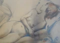 Стара картина Голо тяло Йордан Денев , снимка 3