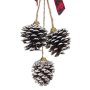Коледна висулка за декорация с шишарки и панделка, 35см, снимка 2