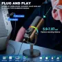Динамичен микрофон Aokeo AK-10 USB/XLR с рамо и RGB подсветка, бял, снимка 6