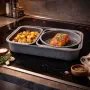 Комплект 4 тави за печене Cheffinger с мраморно незалепващо покритие – различни форми, компактно под, снимка 3