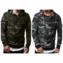 Мъжки камуфлажен суичър с дълъг ръкав с джоб и качулка, 2цвята , снимка 1
