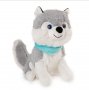 Куче хъски със син шал, снимка 1 - Плюшени играчки - 37044694