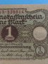 Рядка банкнота една марка 1920 година Германия с червен печат за колекция - 18853, снимка 2