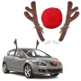 5390 Коледни еленски рога за автомобил Коледна украса за кола Еленови рога и нос, снимка 1