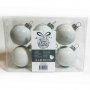 Коледни стъклени топки за украса на елха бял цвят - 6 х 50 мм. , снимка 1 - Декорация за дома - 30970414