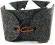 CharmingBoxes кошница за съхранение от филц, памучен плат и кожена каишка20 x 17 x 10 cm НОВА, снимка 2