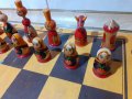 Руски дървен шах с ръчно изработени фигури матрьошки, снимка 5