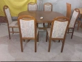 Комплект масивна разтегателна маса с 6 стола, снимка 4