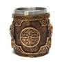 Код 95613 Стилна чаша от полирезин и метал с релефни декорации - героиня и надписи, снимка 2