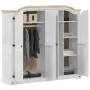 vidaXL Гардероб "Corona" бял 194x52x186 см бор масив(SKU: 4012163), снимка 3