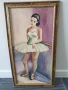 Parin 70х37см/стара испанска картина масло върху платно/портрет-балерина/дървена рамка, снимка 1