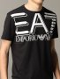 EMPORIO ARMANI EA7 Black Large Logo Print Slim Fit Мъжка Тениска size XL (M / L), снимка 5