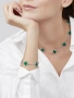 Van Cleef & Arpels VCA 5 Motifs Silver Green Malachite Vintage Alhambra Дамска Гривна, снимка 9
